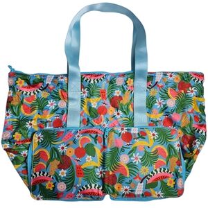 ban.do Tutti Frutti Tropical Print Collapsible Foldable Beach Pool Water Tote